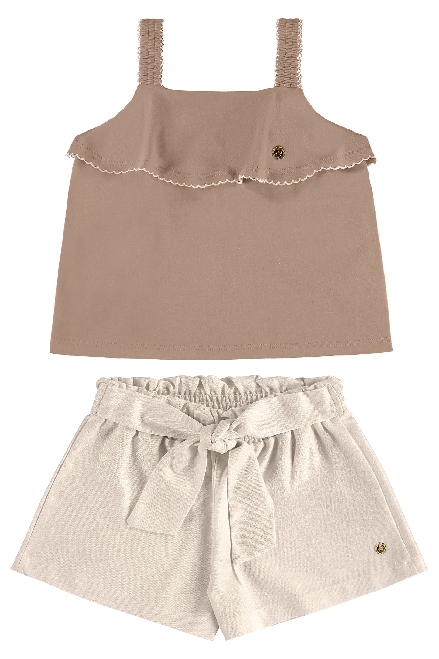 Set conjunto camisa café short beige Up Baby 46328-151215