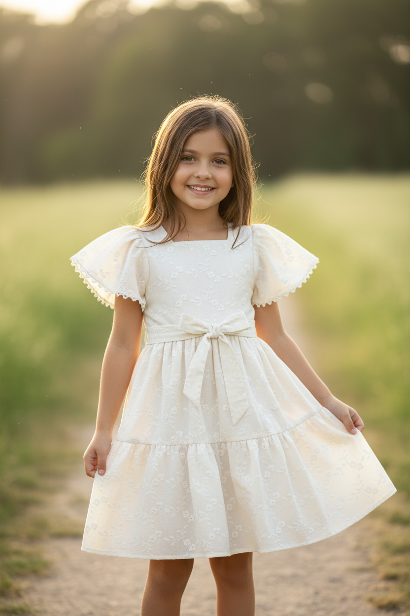 Vestido beige niña Up Baby 46336-000106