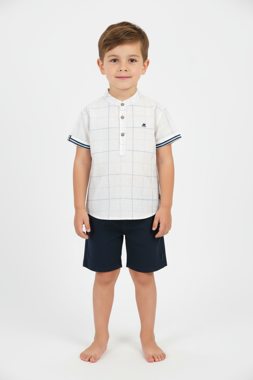 Set conjunto niño camisa blanca short negro 46346-000101