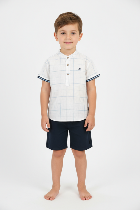 Set conjunto niño camisa blanca short negro 46346-000101