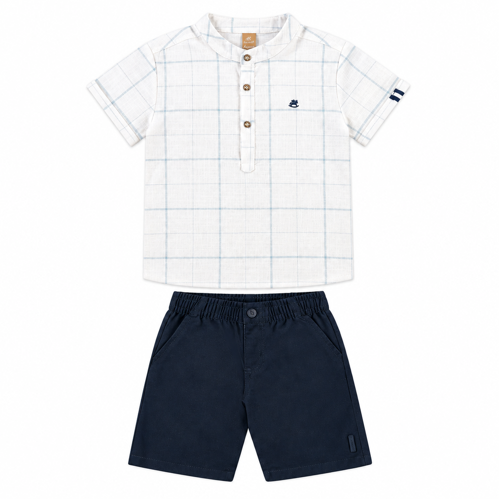 Set conjunto formal niño camisa blanca short negro 46346-000101