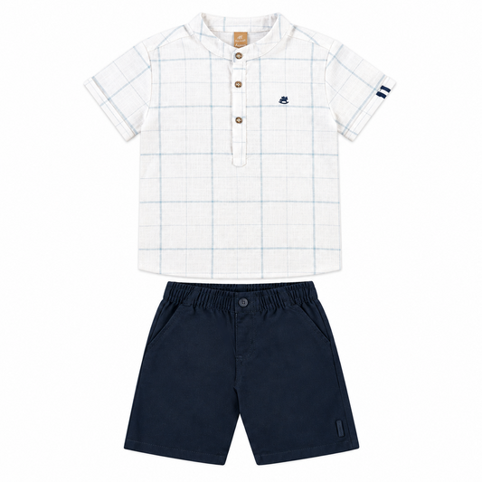 Set conjunto formal niño camisa blanca short negro 46346-000101