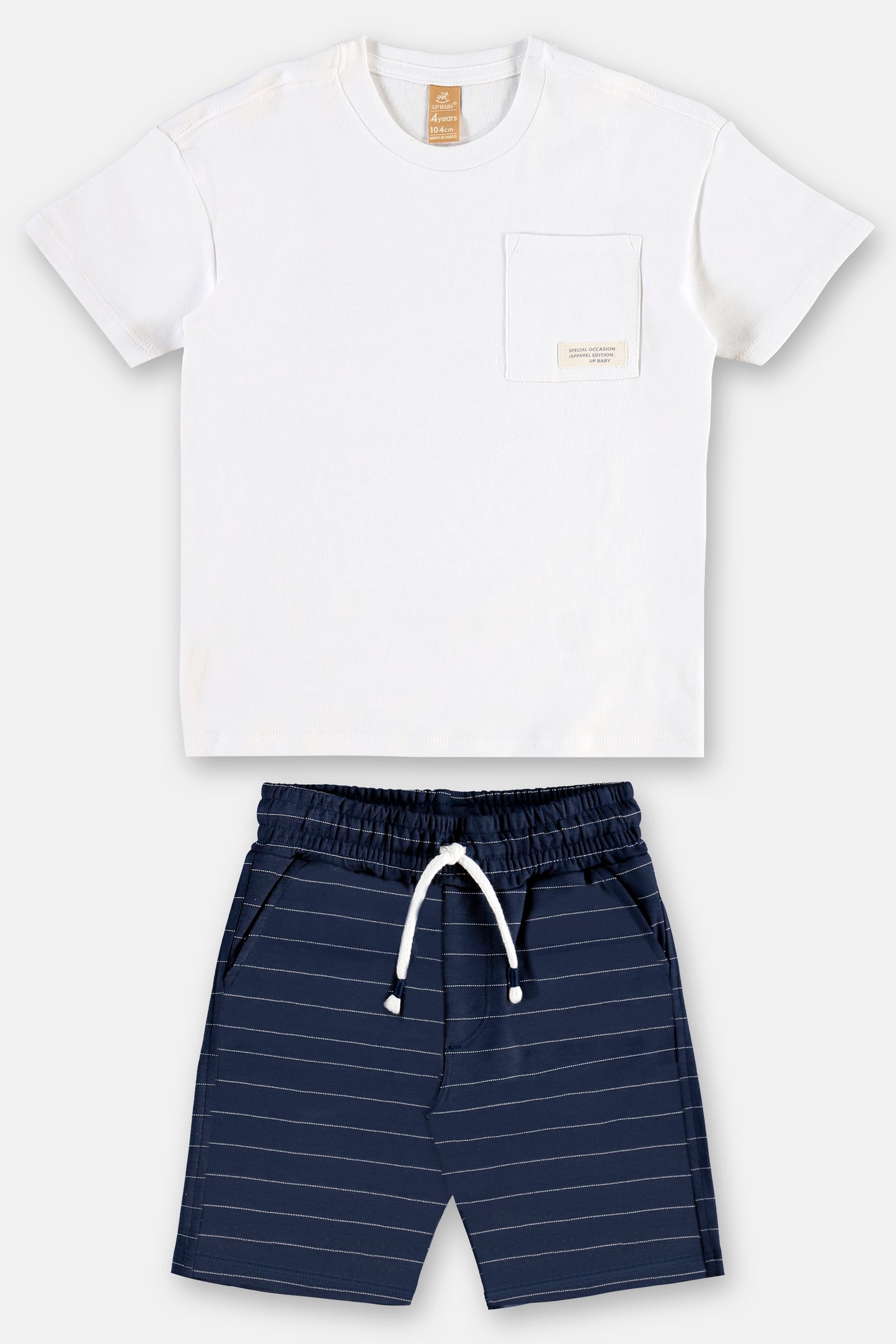 Set conjunto niño camisa blanca short azul 46352-000101