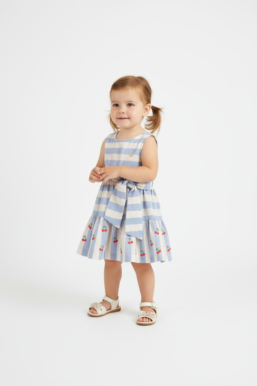 Vestido azul blanco niña Up Baby 46384-154312