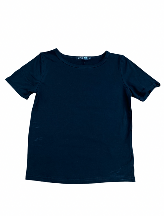 Camisa crop top basic algodón camiseta negra  CTD1154-10 395280