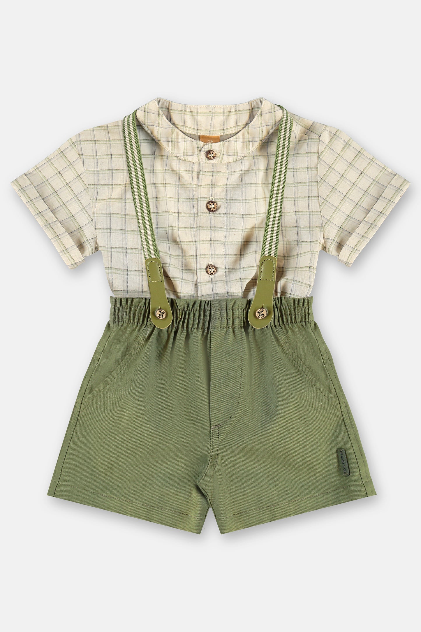 Set conjunto formal tirantes bebe niño verde Up Baby 46408-000106