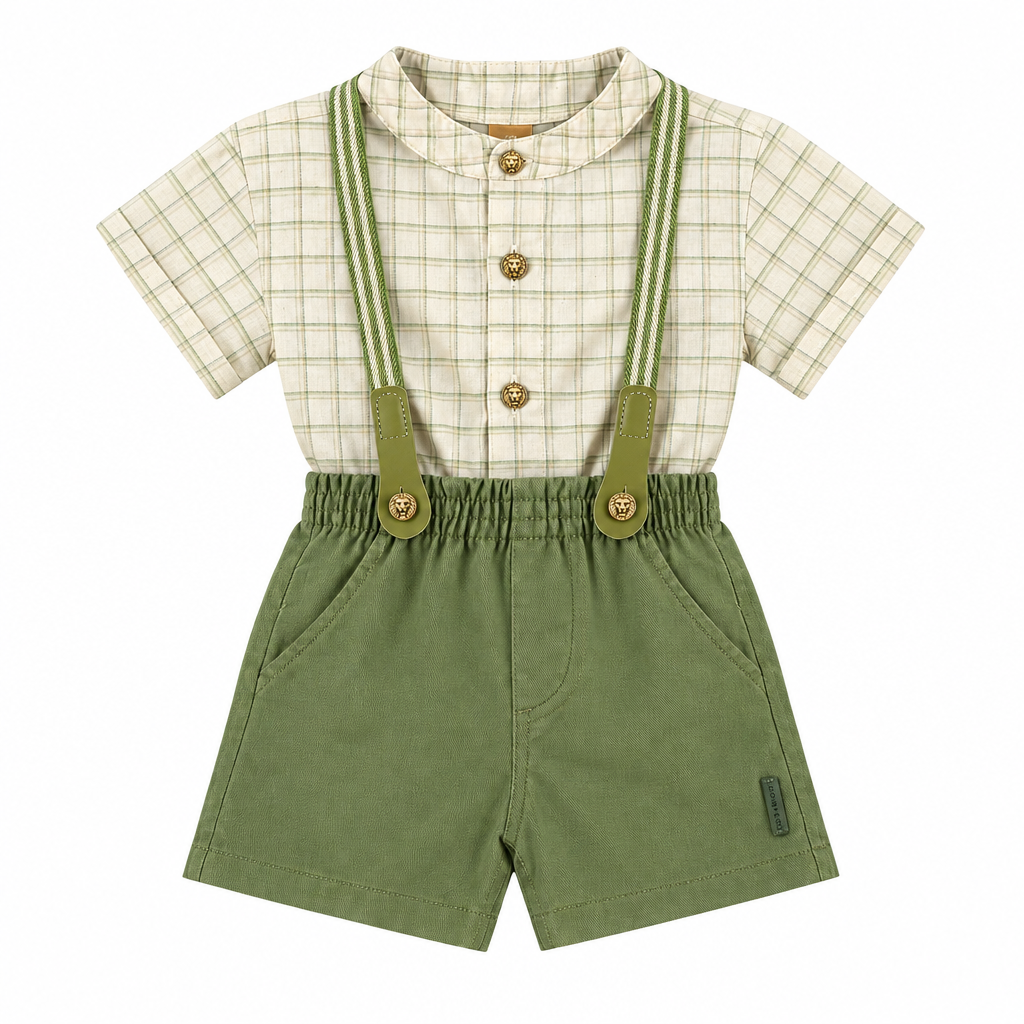 Set conjunto formal tirantes bebe niño verde Up Baby 46408-000106
