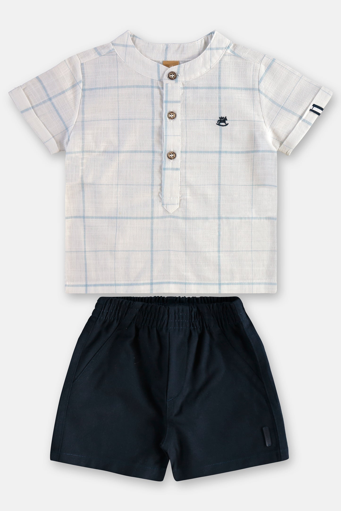 Set conjunto camisa blanca short negro bebe niño Up Baby 46409-000101