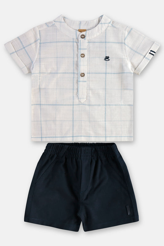 Set conjunto camisa blanca short negro bebe niño Up Baby 46409-000101