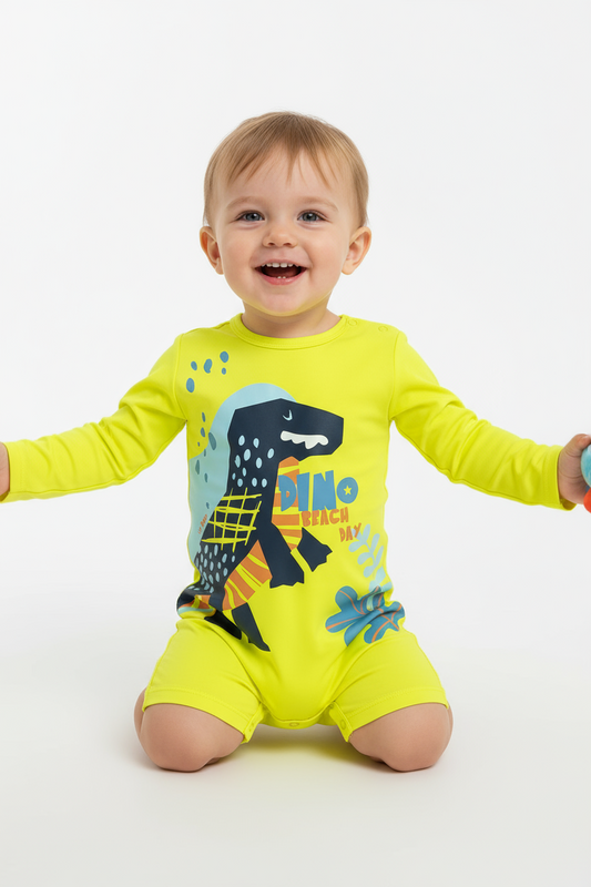 Traje de baño amarillo enterizo dinosaurio bebe niño Up Baby 46505-001728