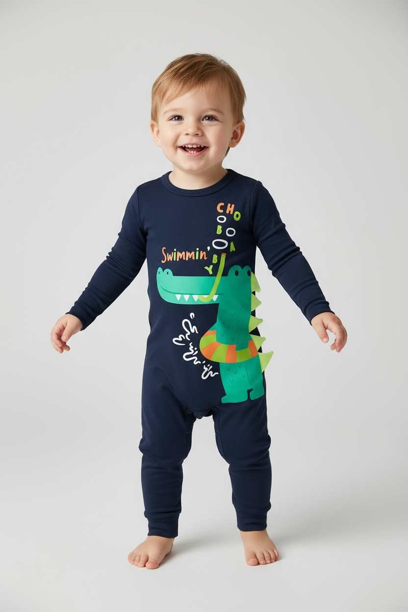 Pijama enterizo azul oscuro dinosaurio bebe niño Up Baby 46505-193921