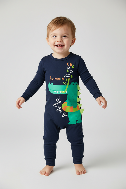 Pijama enterizo azul oscuro dinosaurio bebe niño Up Baby 46505-193921