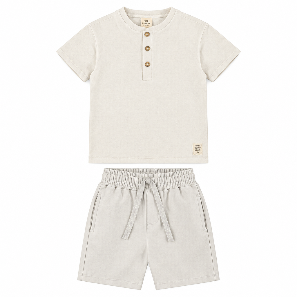 Set conjunto blanco henley niño Up Baby 46515-000106