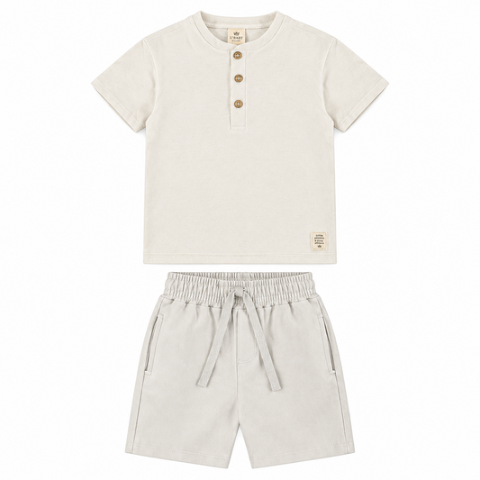 Set conjunto blanco henley niño Up Baby 46515-000106