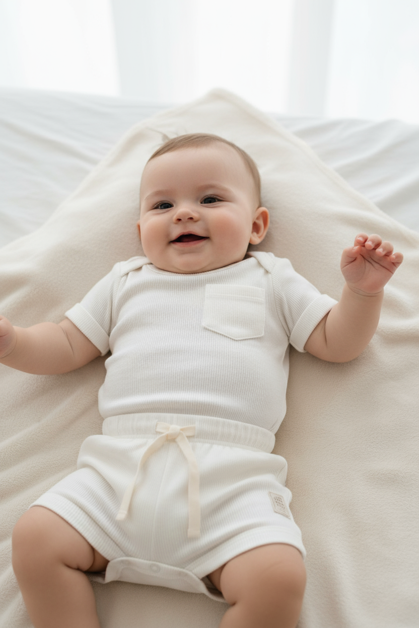 Set conjunto bebe niño mameluco blanco Up Baby 46518-000106