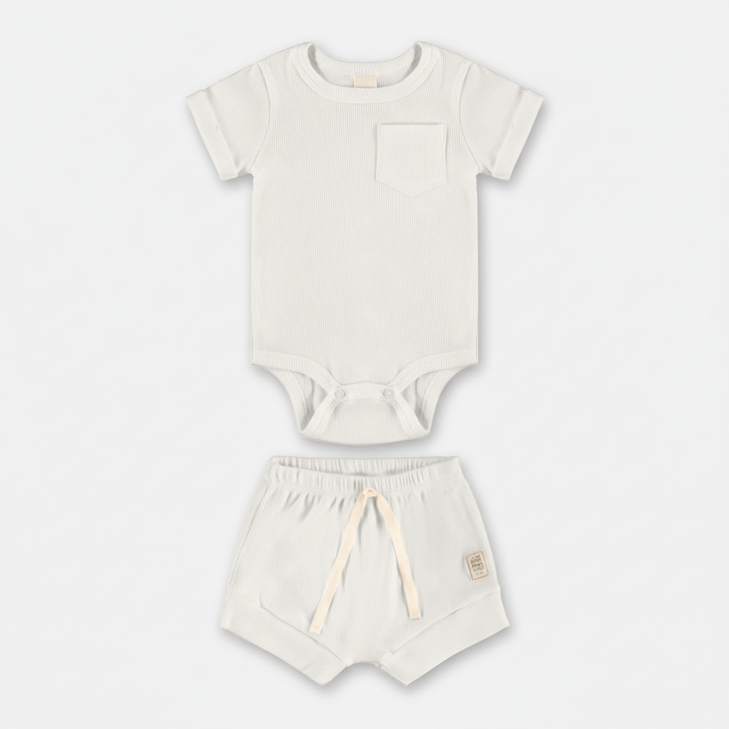 Set conjunto bebe niño mameluco blanco Up Baby 46518-000106