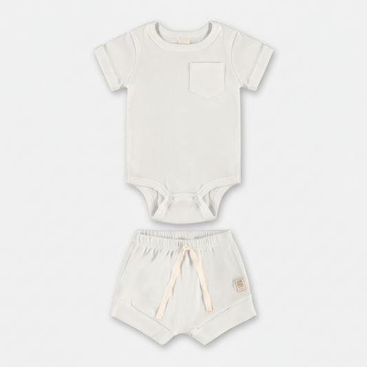 Set conjunto bebe niño mameluco blanco Up Baby 46518-000106
