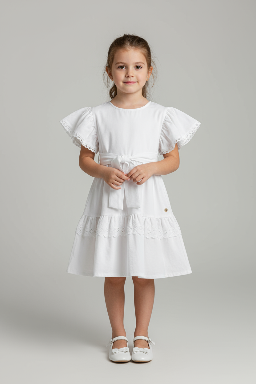 Vestido blanco niña Up Baby 46570-000106