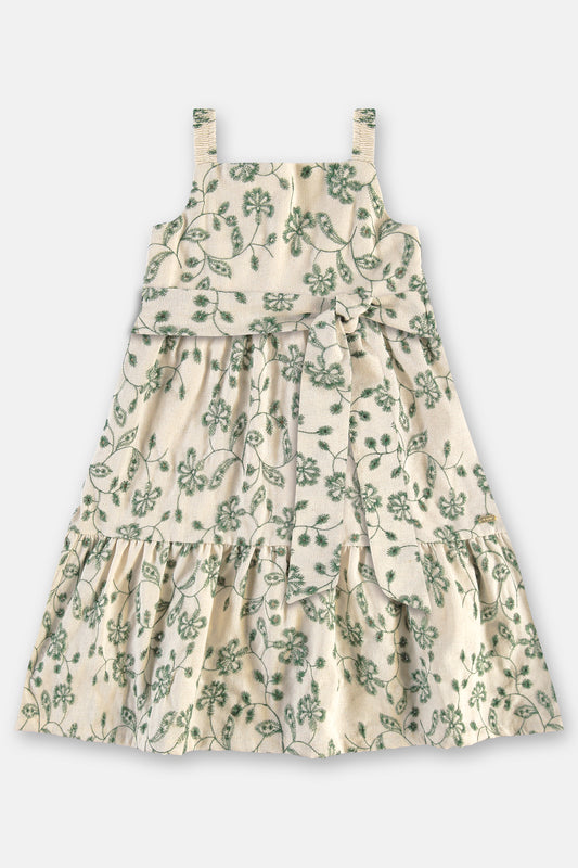Vestido flores verde blanco niña Up Baby 46578-196050
