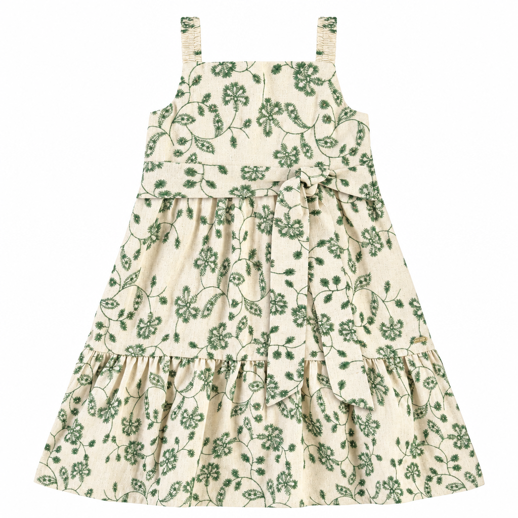 Vestido flores verde blanco niña Up Baby 46578-196050