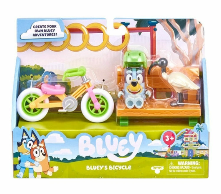 juguete Bluey en bicicleta