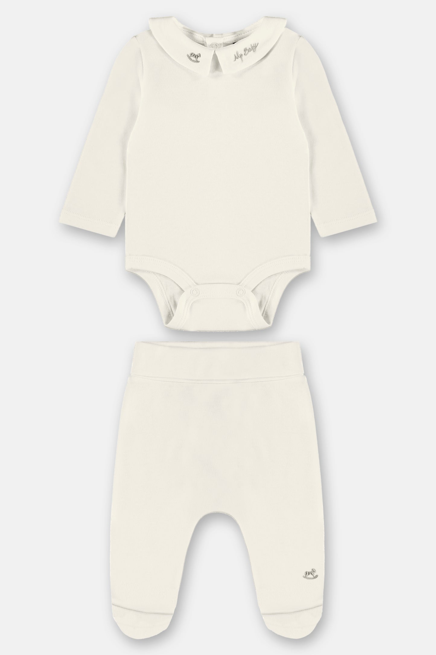 Set conjunto mameluco pantalon blanco bebe niño pijama 46845-000106