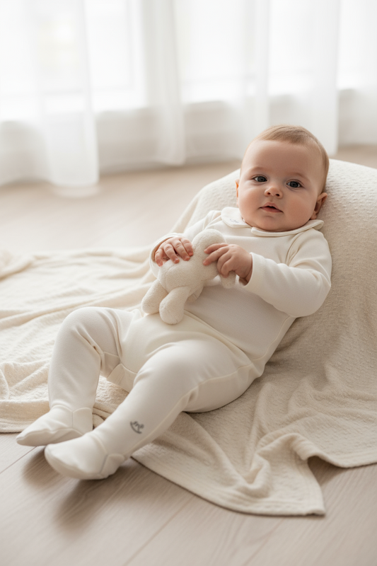 Set conjunto mameluco pantalon blanco bebe niño pijama 46845-000106