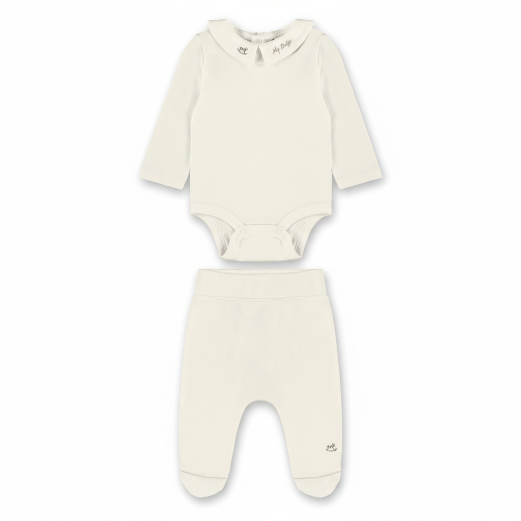 Set conjunto mameluco pantalon blanco bebe niño niña pijama up baby 46845-000106 salida hospital nb