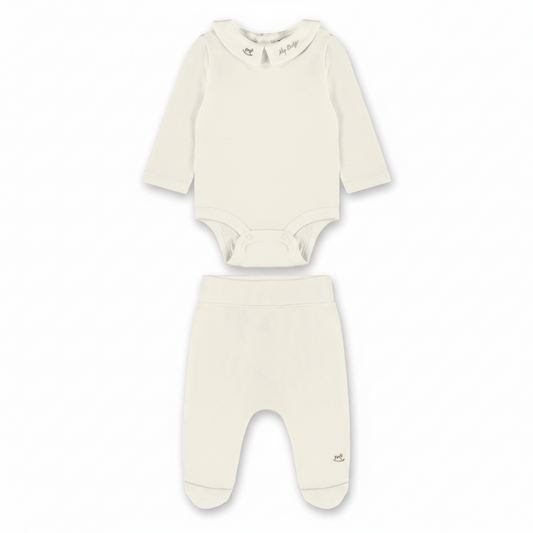 Set conjunto mameluco pantalon blanco bebe niño niña pijama up baby 46845-000106 salida hospital nb