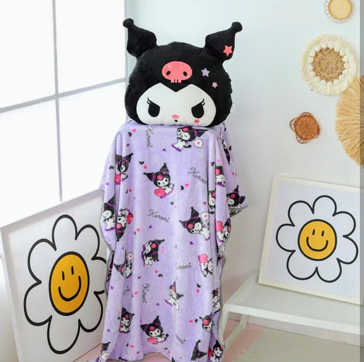 Almohada y manta cobija kuromi niña