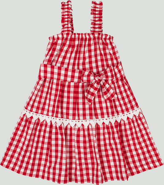 Vestido cusdros rojo chongo niña Up Baby 46874-191763