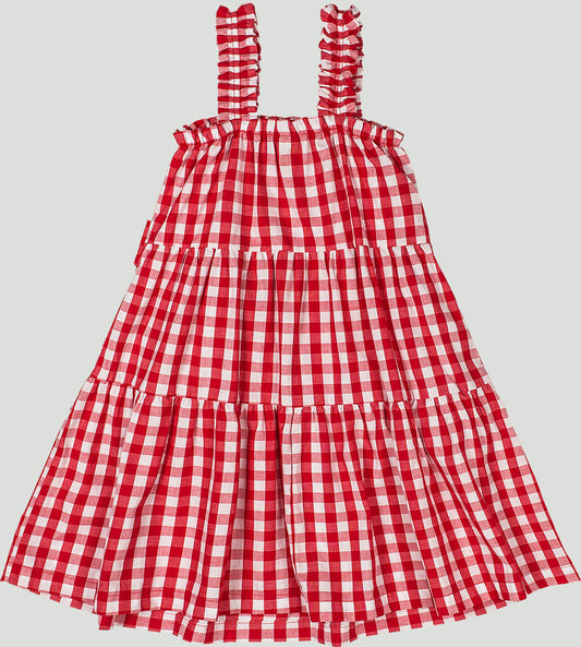 Vestido cusdros rojo chongo niña Up Baby 46874-191763
