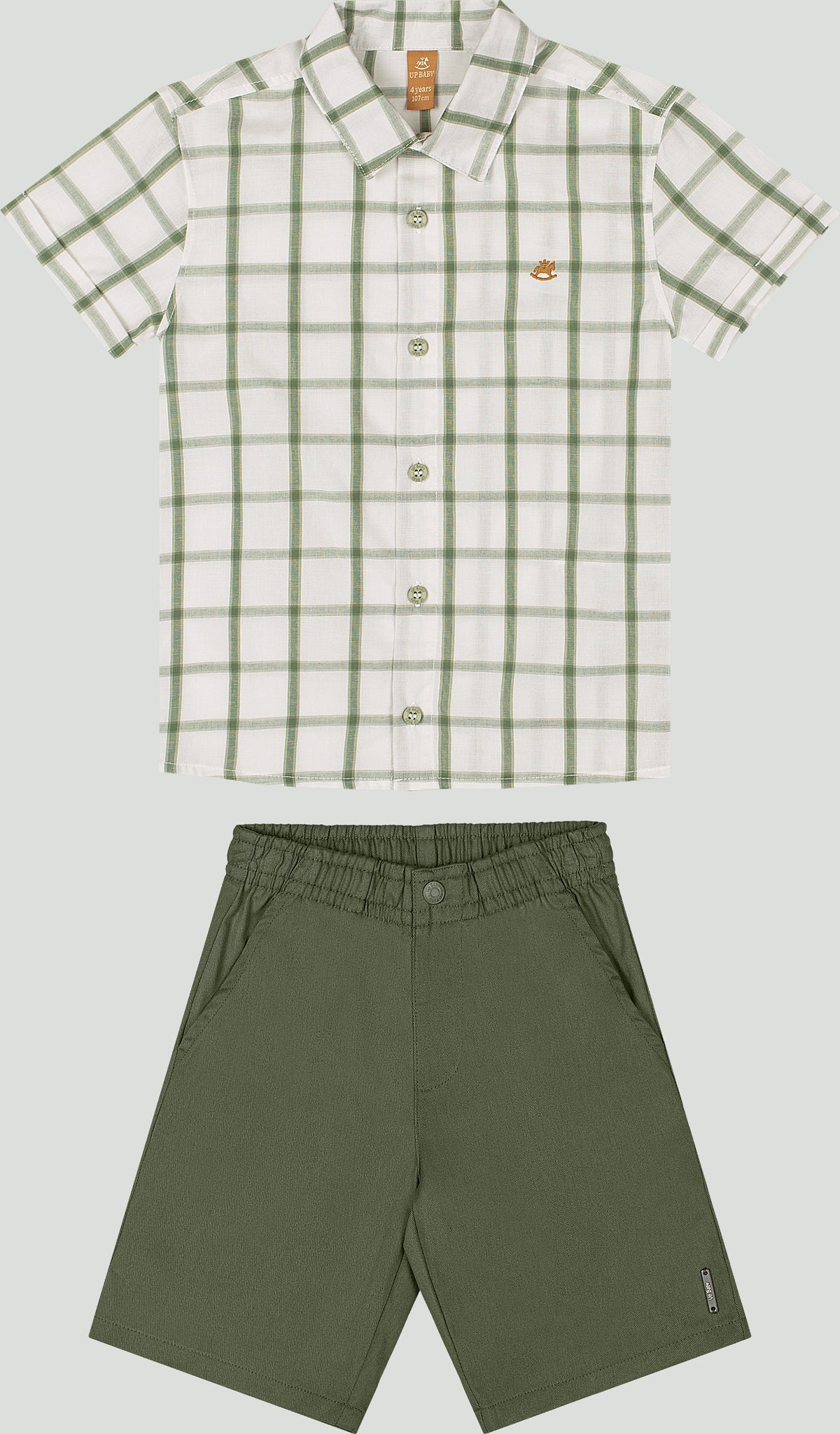 Set conjunto camisa rayas blanca short verde niño up baby 46914-190315