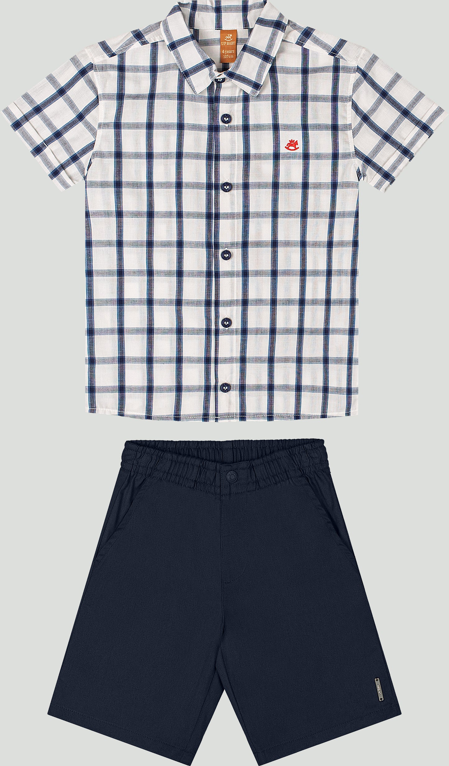 Set conjunto camisa rayas blanca azul short niño up baby 46914-193921