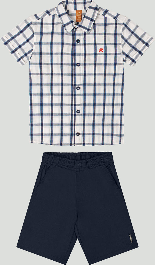Set conjunto camisa rayas blanca azul short niño up baby 46914-193921