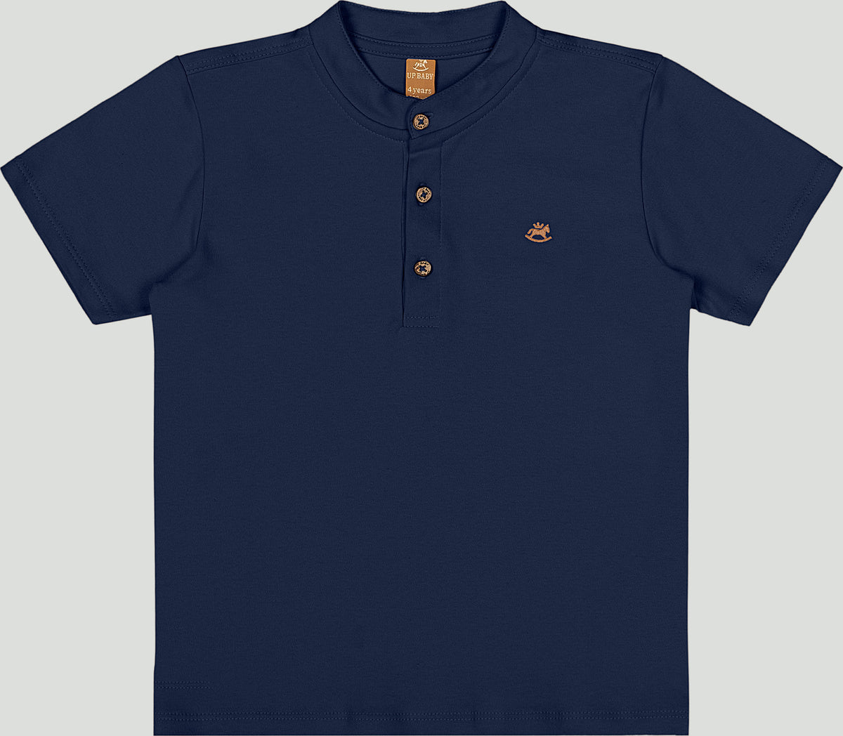 Set conjunto camisa azul henley short cafe niño Up Baby 46945-193921