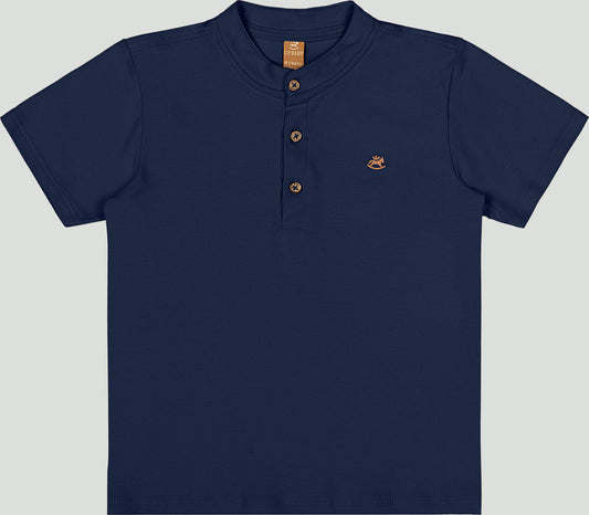 Set conjunto camisa azul henley short cafe niño Up Baby 46945-193921