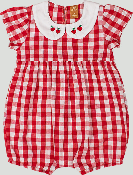 Overall cuadros rojos Mameluco cerezas bebe niña Up Baby 46970-191763