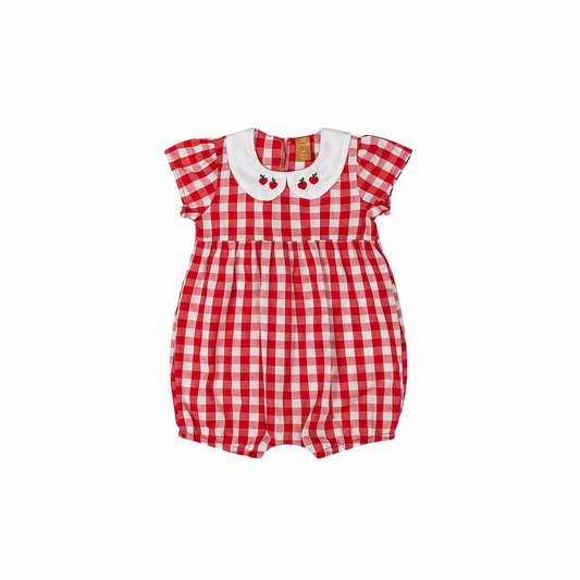 Overall cuadros rojos Mameluco cerezas bebe niña Up Baby 46970-191763