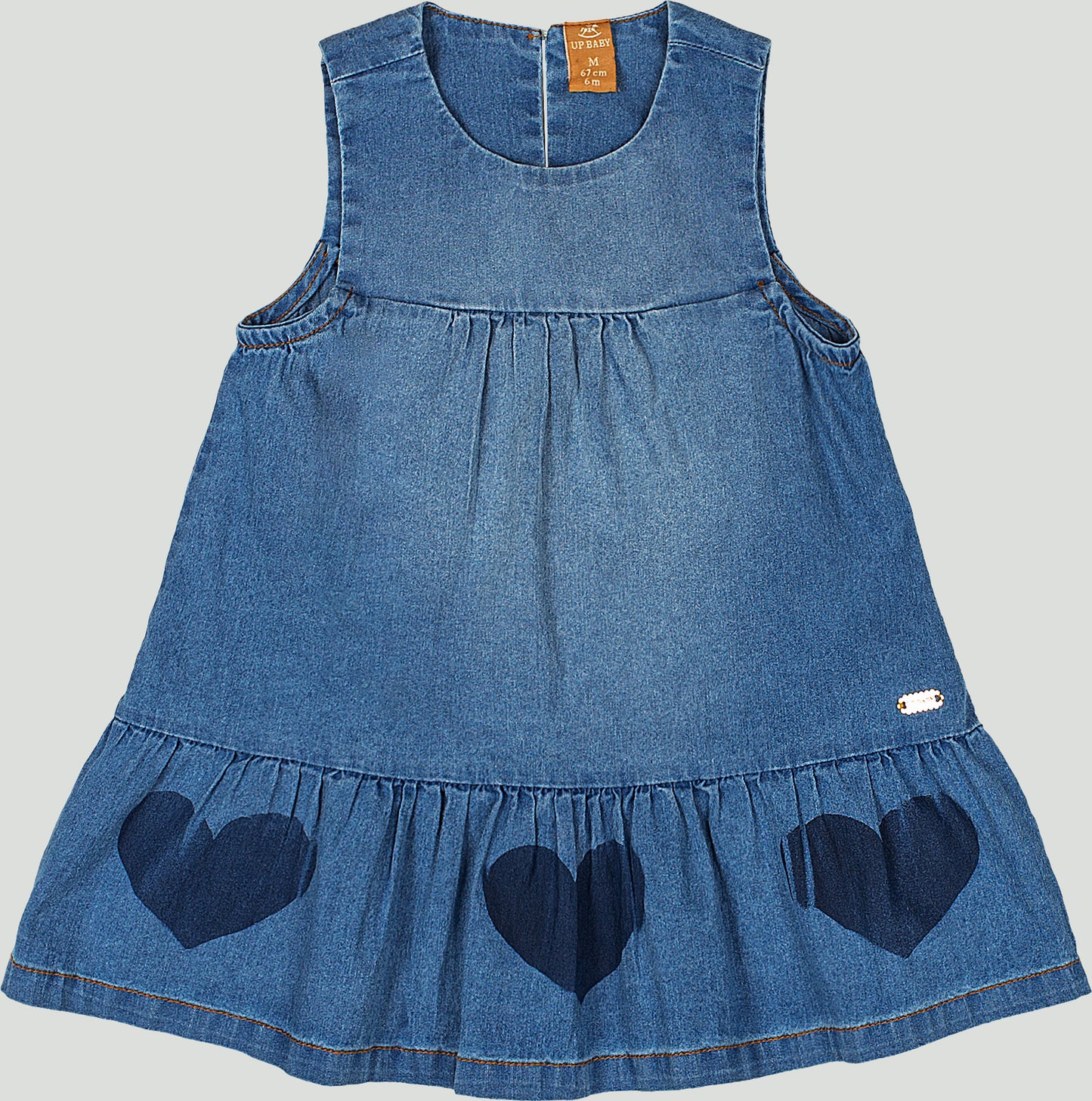 Vestido jeans corazones bebe niña Up Baby 46973-184025
