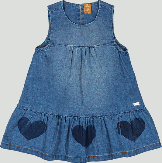 Vestido jeans corazones bebe niña Up Baby 46973-184025