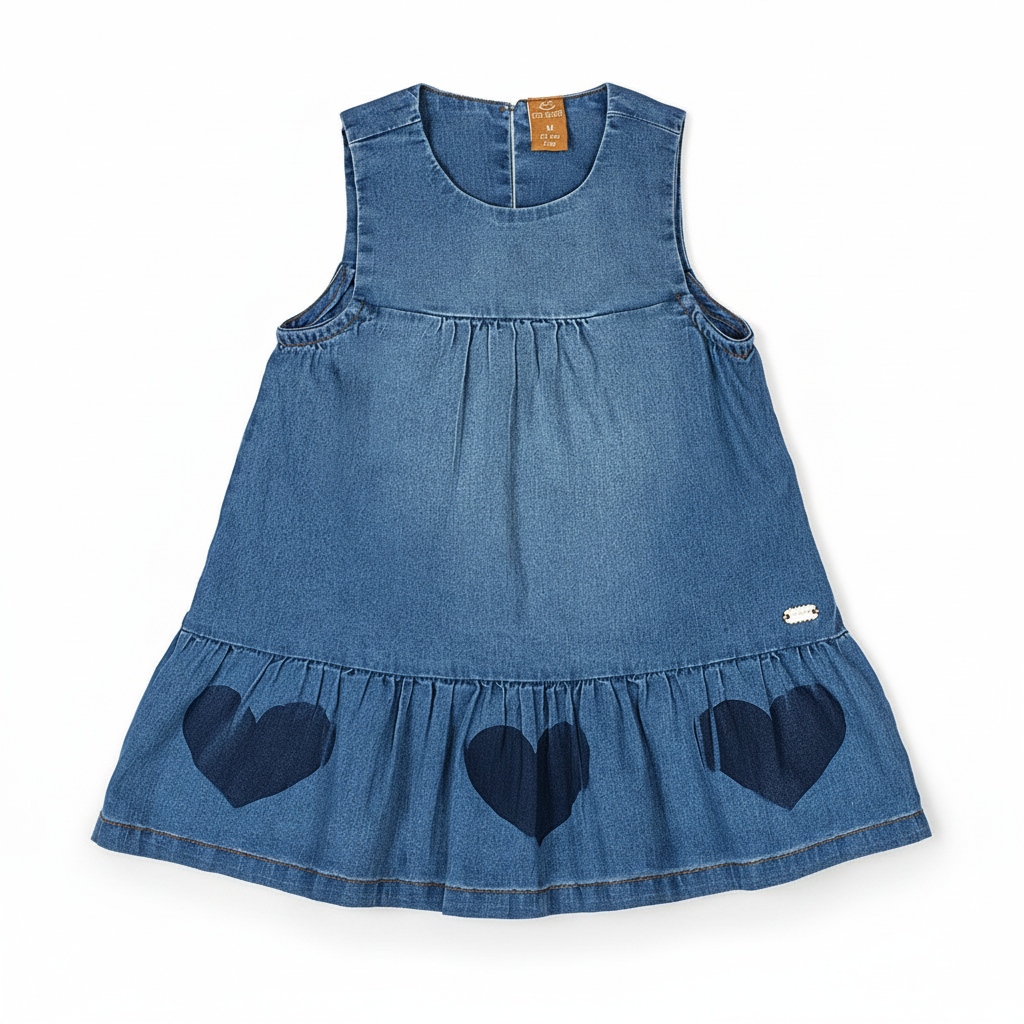 Vestido jeans corazones bebe niña Up Baby 46973-184025