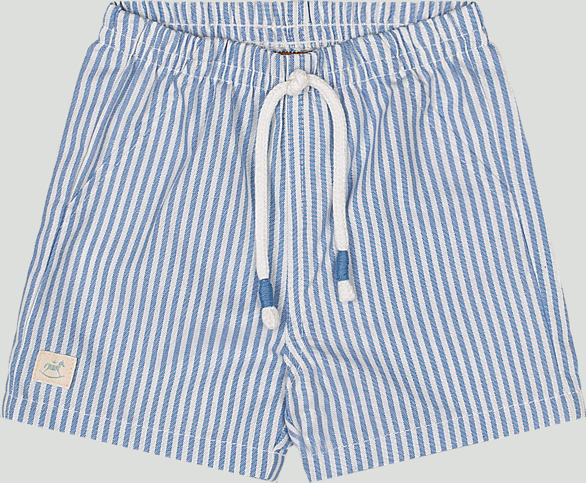 Set conjunto camisa blanca henley short rayas azul bebe niño Up Baby 46977-000101