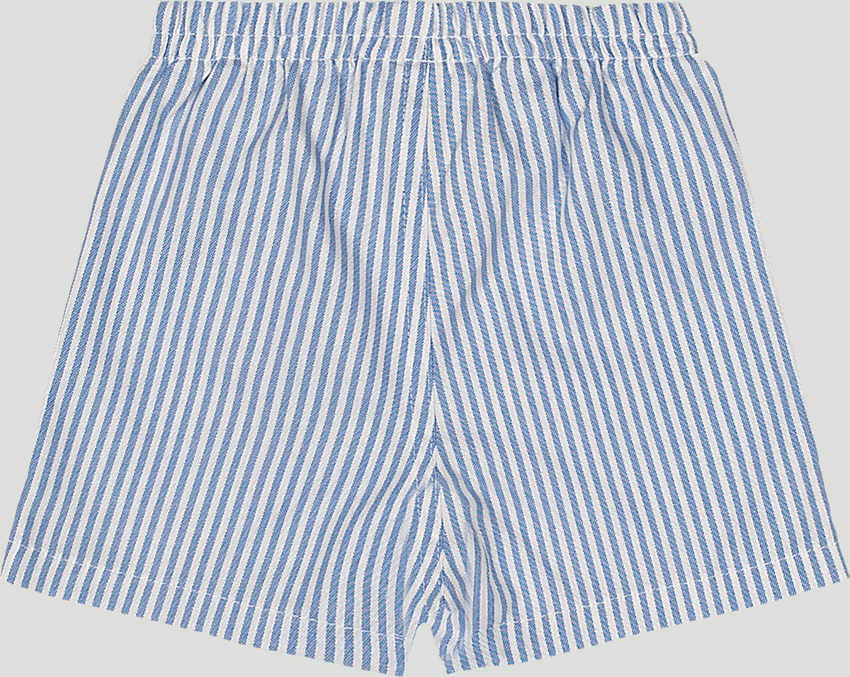 Set conjunto camisa blanca henley short rayas azul bebe niño Up Baby 46977-000101