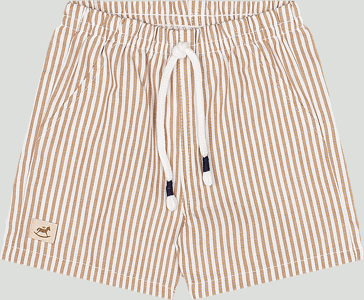 Set conjunto camisa azul henley short rayas beige bebe niño Up Baby 46977-193921