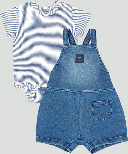 Set 2 piezas mameluco overall jeans bebe niño niña Up Baby 46993-193921
