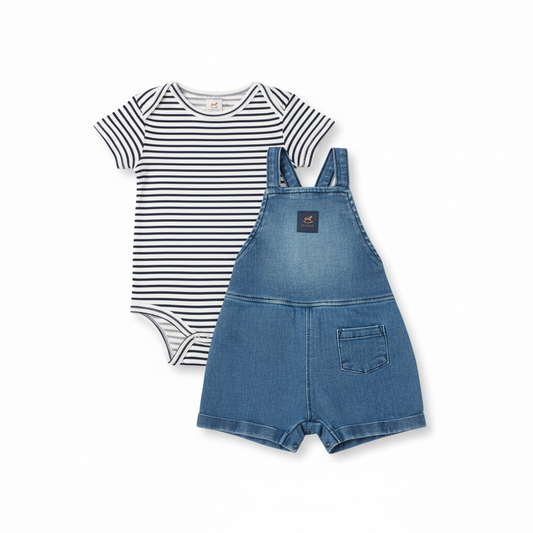 Set 2 piezas mameluco overall jeans bebe niño niña Up Baby 46993-193921