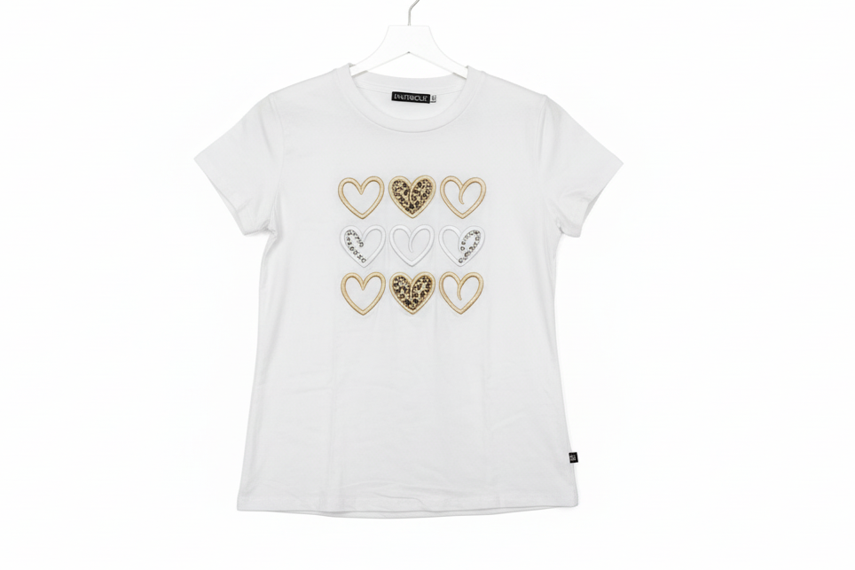 Camisa corazones bordados blanco S-XL Intrigue IN1-2213 425350
