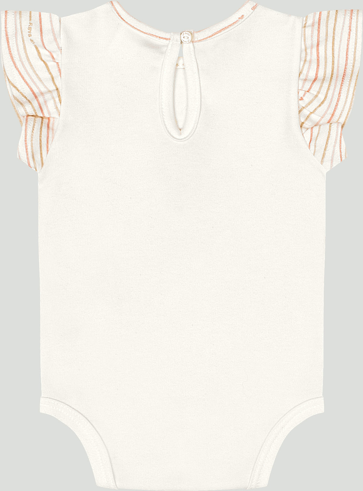 Set conjunto 2 piezas camisa mameluco blanco pantalón beige bebe niña Up Baby 470001-000106 salida hospital