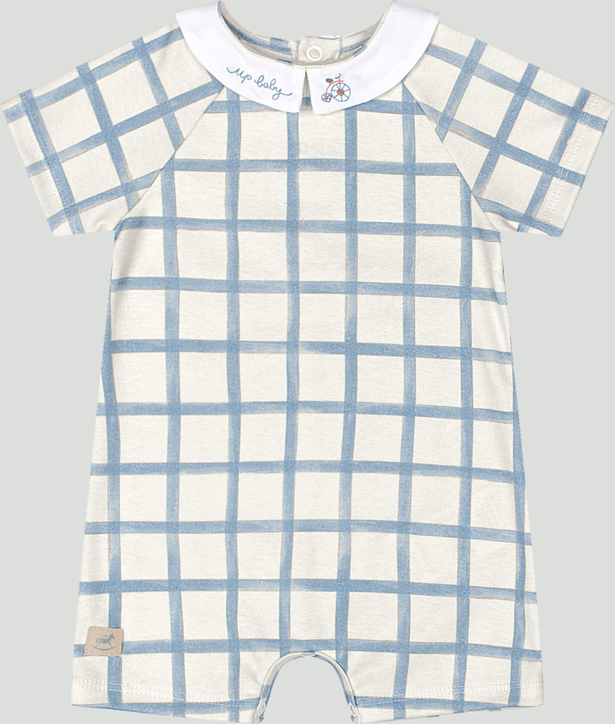 Mameluco cuadros beige azul bebe niño Up Baby 47015-DIG398